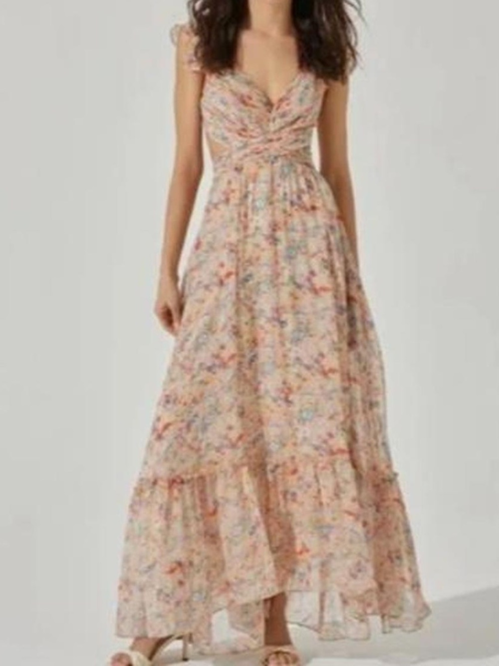 ASTR The Label Primrose Floral Strappy Back Maxi Dress Floral Doen small Wedding